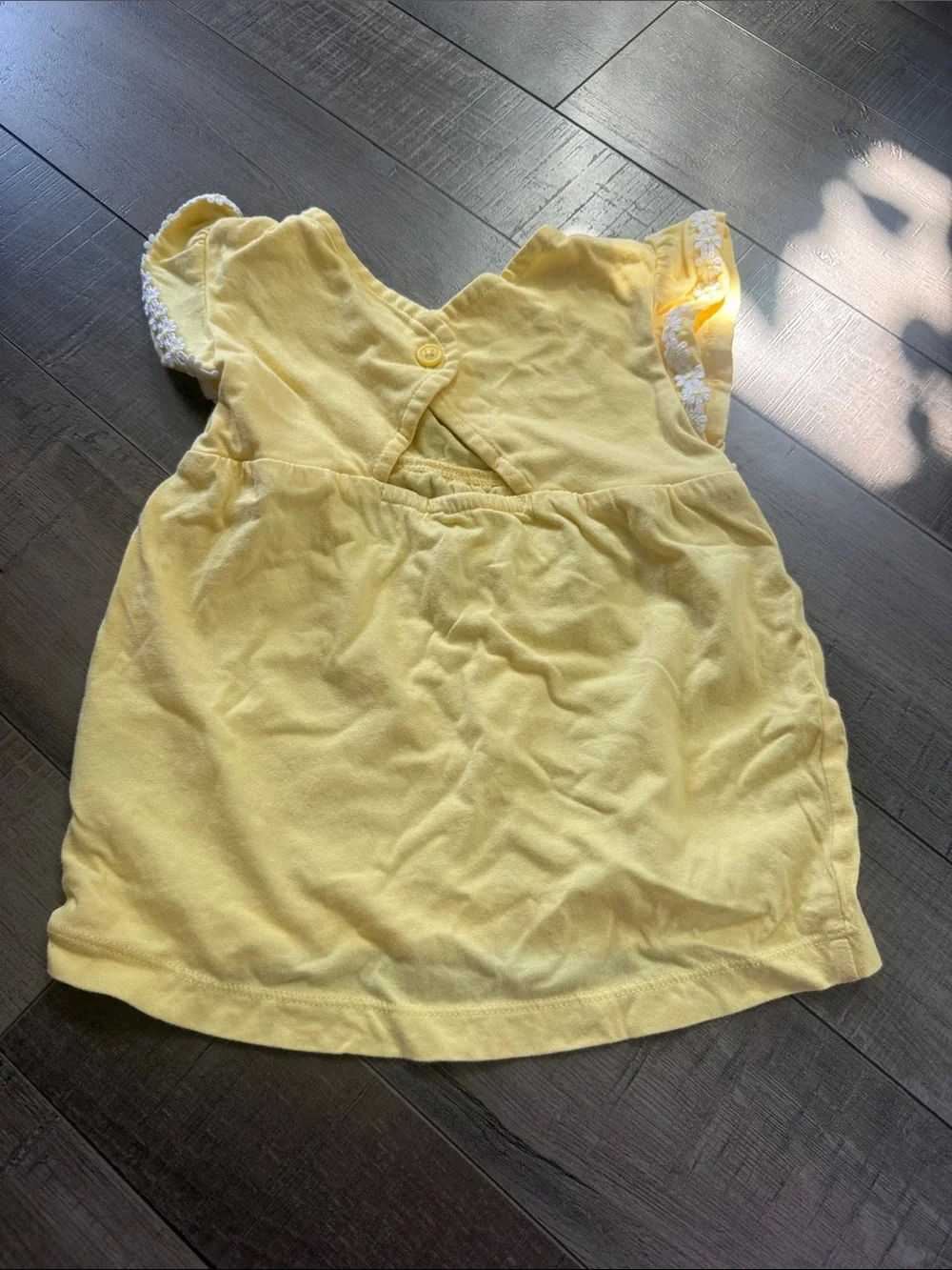 Carter's Pink & Yellow Daisy-Trim Tank Tops
